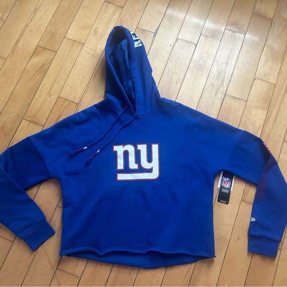 Women's New York Giants New Era Royal Foil Sleeve Pullover‎ Hoodie S - Picture 7 of 7